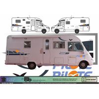 Camping Car Galaxy Pilote - Kit complet Droit Gauche - Sticker adhésif autocollant