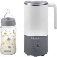 BEABA Milk Prep - Préparateur de Biberon - Pour Bébé/Enfants - Chauffe Rapide - Lait Poudre/Maternel - Température réglable - Gris