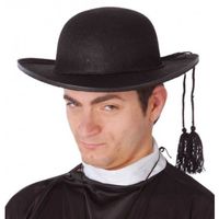 Chapeau de prêtre en feutre noir pour homme - Fiestas Guirca