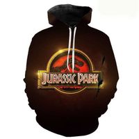 Hoodies d'impression 3d hommes,Jurassic Park impression 3D sweats à capuche film Jurassic World sweat hommes femmes mode pull à ca