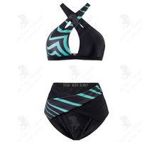 LCC® Maillot de bain bikini sexy fendu réuni pour montrer un nylon fin de natation avec coussinet de poitrine sans support en acier