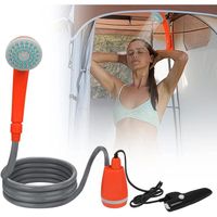 NAIZY Douche de camping mobile avec pompe - Douche extérieure rechargeable avec douchette à main - Câble de charge USB