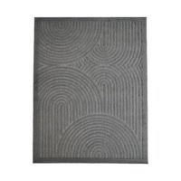 NEW AGE DECO - Tapis pour intérieur et extérieur motif art déco en relief gris 120 x 170 cm
