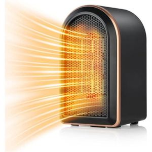 Chauffage d'appoint céramique PTC, radiateur électrique soufflant 2000 W, thermostat réglable, 21,5 x 15,8 x 22 cm, noir | Leroy Merlin