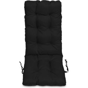 COUSSIN D'EXTÉRIEUR Coussin Dossier Pour Chaise Longue - Noir - 123X48 Cm - Bain De Soleil - Intérieur-Extérieur