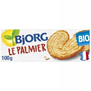 BISCUITS SABLÉS BJORG - Biscuits Palmier Bio 100G - Lot De 4