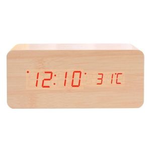 HORLOGE - PENDULE Horloge,LED réveil électrique horloges en bois num