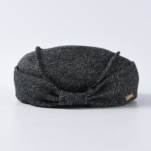 BONNET - CAGOULE Bonnet,Béret de paille en raphia pour femmes,Bonnet de styliste,décontracté et élégant,Style français - Type black - 56-58cm
