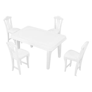 MAISON POUPÉE chaise de table à manger miniature 1:16 Ensemble de chaises de table à manger pour maison de poupée Simulation innovante HB013