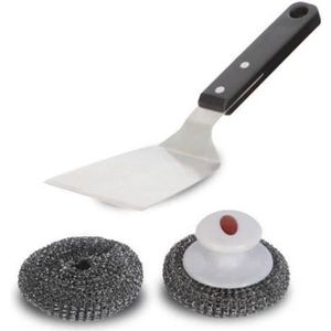 USTENSILE Kit de nettoyage pour plancha LE MARQUIER (1 spatule + Boules inox)