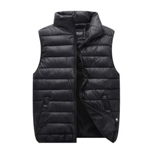 DOUDOUNE Doudoune Homme,Sans Manche Grande Taille Doudoune Femme avec Zippé,Veste en Duvet Chaud en Automne et En Hiver-Noir