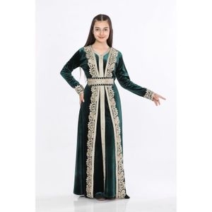 DJELLABA – CAFTAN – TAKCHITA Caftan takchita enfant fille robe oriental aid vert