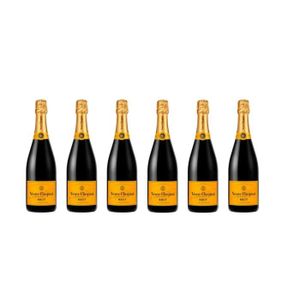 CHAMPAGNE Lot de 6 Bouteilles Champagne Veuve Clicquot Brut 