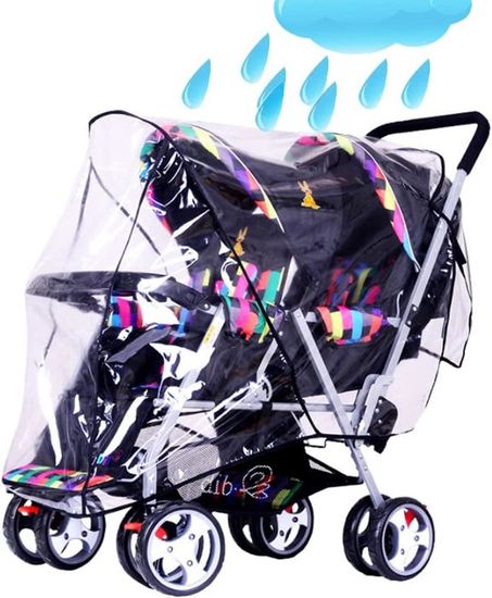 Housse De Pluie Transparente Pour Poussette Chien/Chat - Imperméable, Anti-poussière, Trous D'Aération
