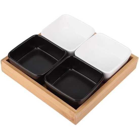 Plateau Sauce Condiment Apéritif VALICLUD Assiette Compartimentée Porcelaine Pour Adultes Plateau Divisé Plateaux Sauces Apéritif Blancs