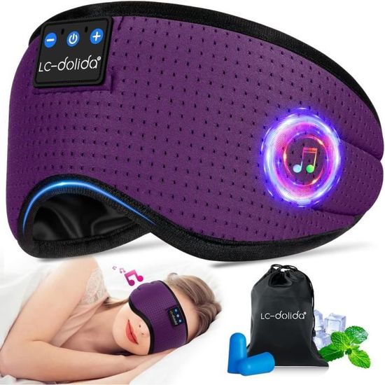 Masque De Sommeil Bluetooth 3D ZUXNZUX - Masque Yeux Occultant + Écouteurs Intégrés - Idéal Voyage, Sieste, Méditation, Yoga - Ultra Confort
