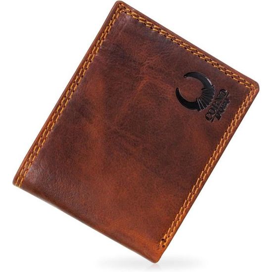 Portefeuille En Cuir Véritable SL Benfica - Avec Porte-cartes Détachable Et Protection RFID - Marron, Dans Sa Boîte