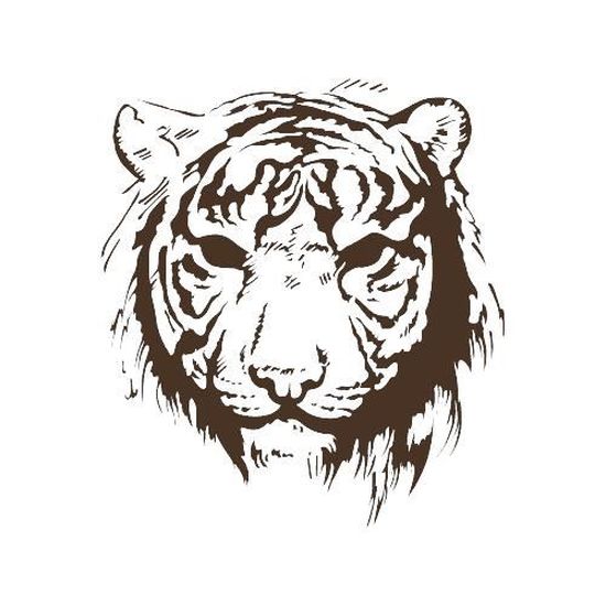 Stickers Tete De Tigre Ref A046 Chocolat 57x64 Cm Cdiscount Maison