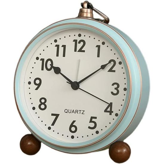 Horloge De Table Rétro Dorée Maxspace - Mouvement Silencieux - Cadran Chiffres Romains