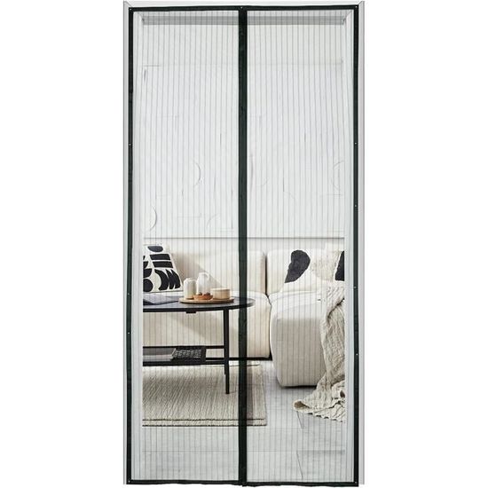 CGUOZI Moustiquaire Porte MagnéTique 135 X 210 Cm Fermeture Automatique Rideau Anti Mouche Porte Anti Insecte Mouche Pour Enfants Et Animaux De Compagnie - Blanc