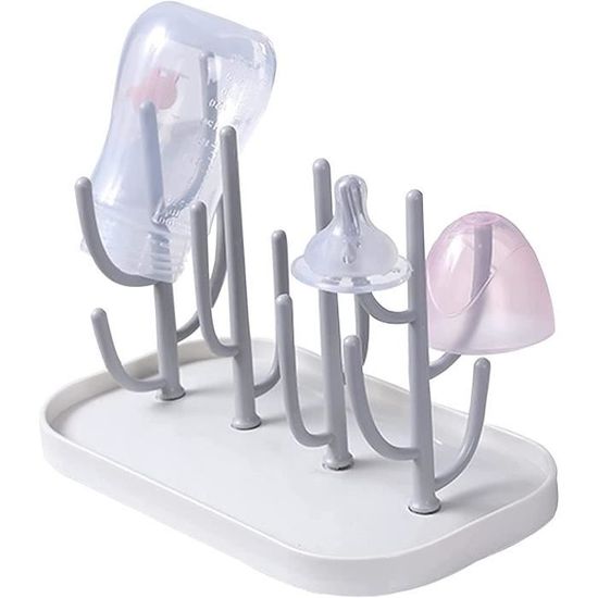 Égouttoir à Biberons Et Tire-lait - Design Arbre - Plateau Concave, Facile à Ranger - PP Résistant - Couleurs Variées
