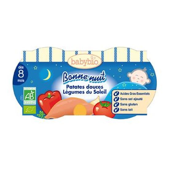 Bol Bonne Nuit Patate douce Légumes - Babybio - Bio - 2x200g - Dès 8 mois