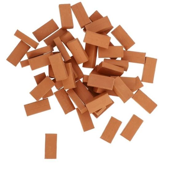 200 pièces Mini briques pour aménagement paysager briques miniatures mur de briques petites briques pour pièces de jardin de maison de poupée, échelle 1/35