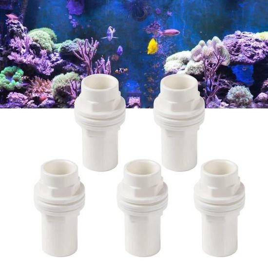 Connecteur PVC Pour Aquarium Et Bassin - Raccord Tuyau 16 à 50 Mm - Blanc/gris