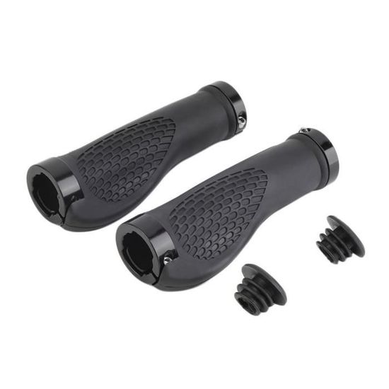 Poignées De Guidon Ergonomiques VTT - Avec Embouts - Lot De 2 - Caoutchouc