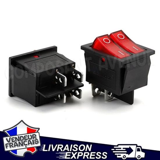 Interrupteur à Bascule éClairé 3 PièCes Sur Off 30A 12V DC SPST 2