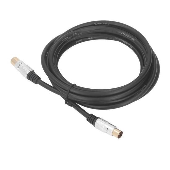 Raccord Vis Pour Câble Coaxial Antenne TV - 75 DB - Blanc - Compatible Câbles IEC - Connexion Interne Sécurisée