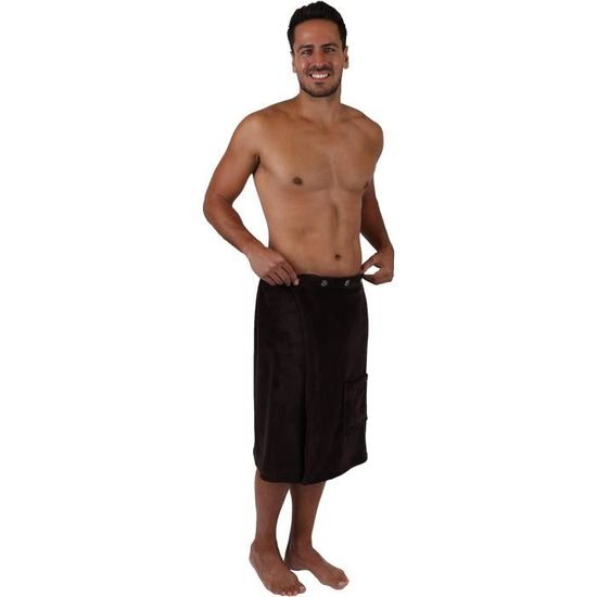 Peignoir de sauna pour femme, serviette de sauna, paréo avec boutons- pression, poche