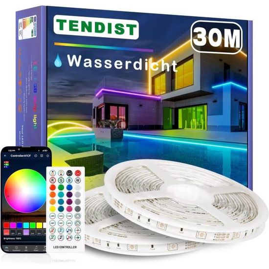 Bande lumineuse DEL intelligente extérieure - 12V - 72 DEL/m - RVB/TCC - 5m Bande lumineuse DEL intelligente extérieure - 12V - 72 DEL/m - RVB/TCC - 5m