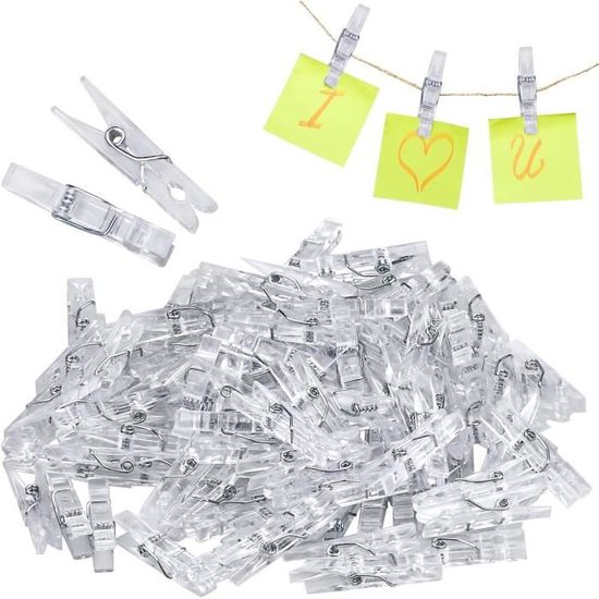 Lot De 20 Mini Pinces à Linge 4,5 Cm | Plastique, Pour Camping, Voyage - Idéal Pour Sécher Les Petits Vêtements