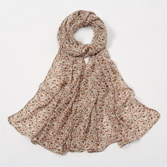 Écharpe En Lin Floral Rose/brun - 160x50 Cm - Style Ethnique De Xinjiang - Neuf Sans étiquette