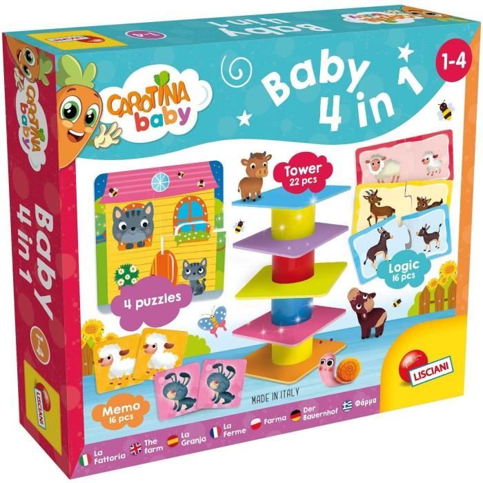 La Ferme 4 en 1 Coffret éducatif CAROTINA BABY Puzzle et associations