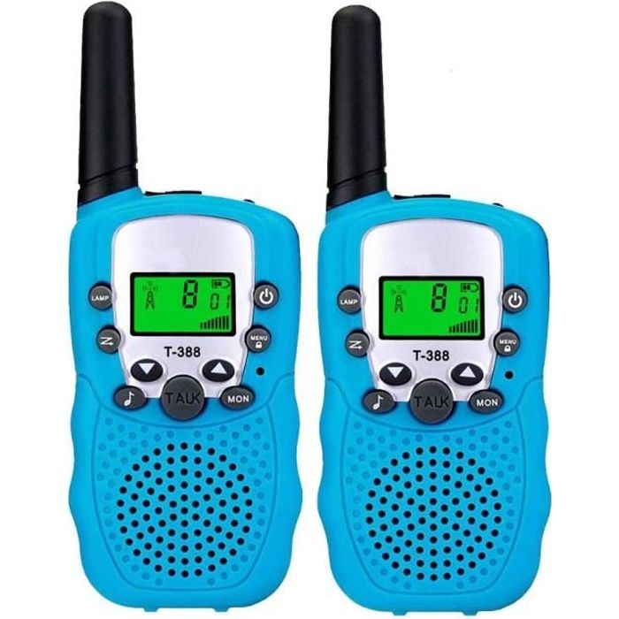 2pcs Talkie Walkie Jouet Enfant Plus de 3 Ans,Talkies Walkies Radio à 2 Voies avec 8 Canaux,Lampe de Poche LCD Cadeau Fête Noël