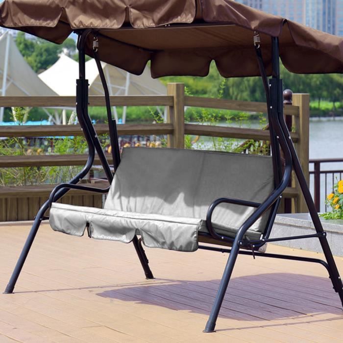 3 places Housse de balançoire étanche chaise Hamac protection extérieur (gris)-RUI