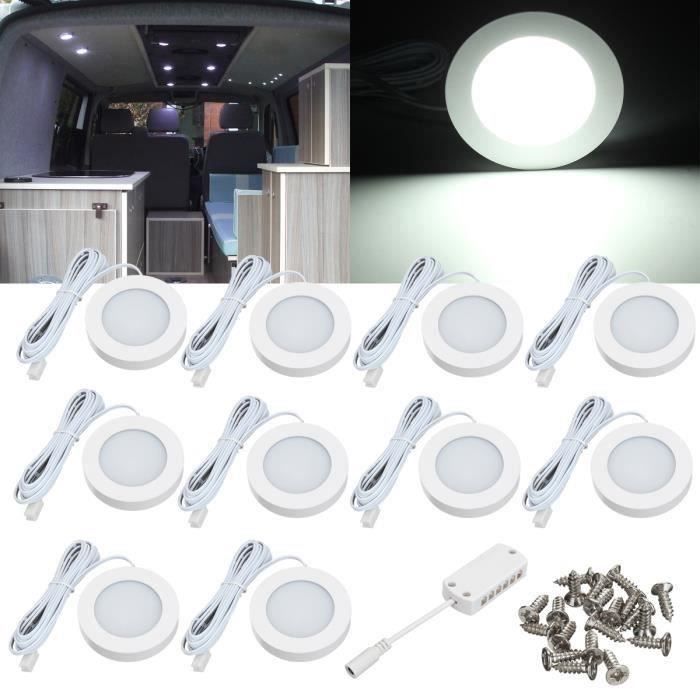 10Pcs 12V Intérieur LED Spot Lumière Pour Camper Van Caravane Camping-Car VW T4 T5 L52677