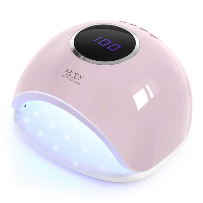 Abody Lampe UV Sèche Ongles, 48W Séchoir à Ongles Professionnel avec Capteur Automatique, LCD Ecran, 5 Minuteries 10-30-60-99-120