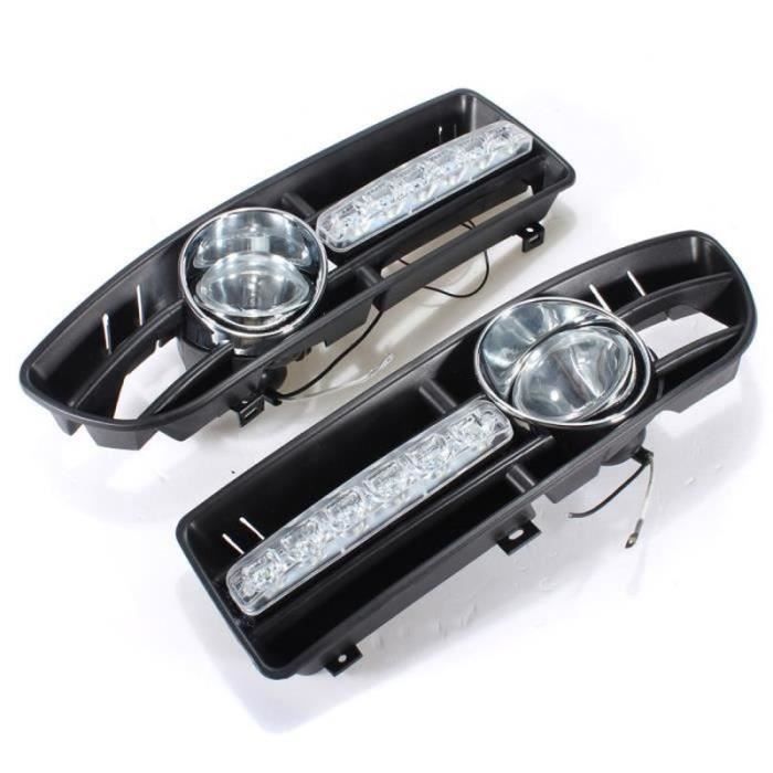 SE32832-2 x LED Phares Antibrouillard jour conduite Projecteur Grille pare-chocs voiture pr 99-04 VW Jetta Bora Mk4