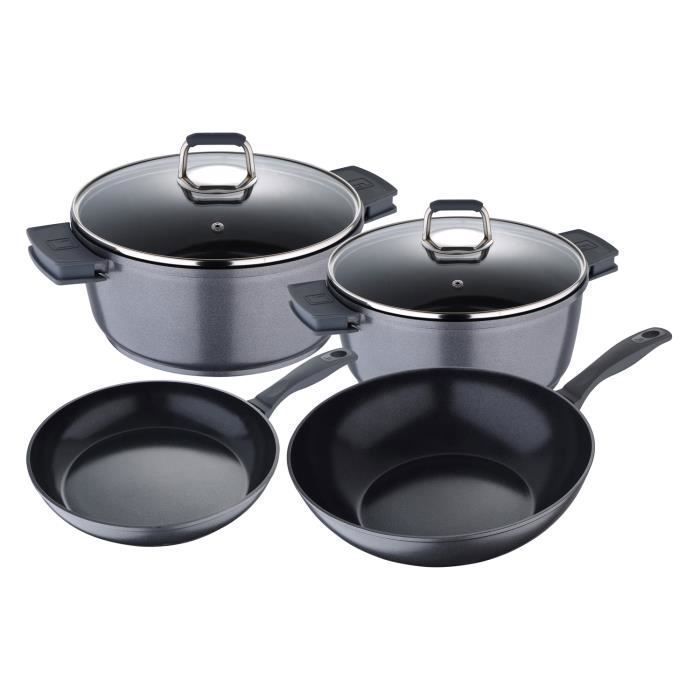 Set 6pc batterie de cuisine en aluminium par induction, Titan