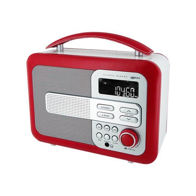 RADIO AM/FM BLANCHE ET ROUGE