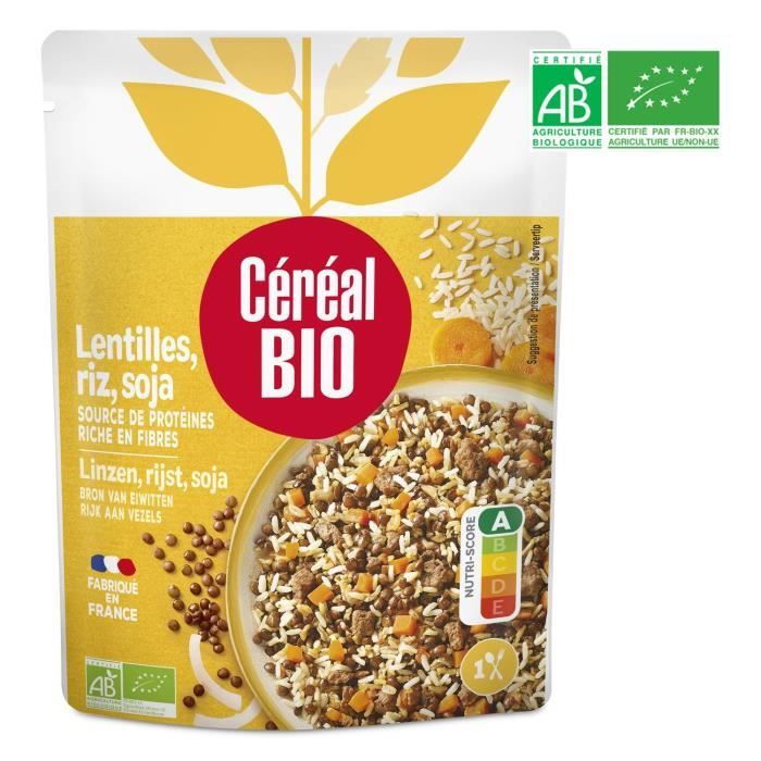 Lentilles, riz et soja bio 250 g Cereal Bio