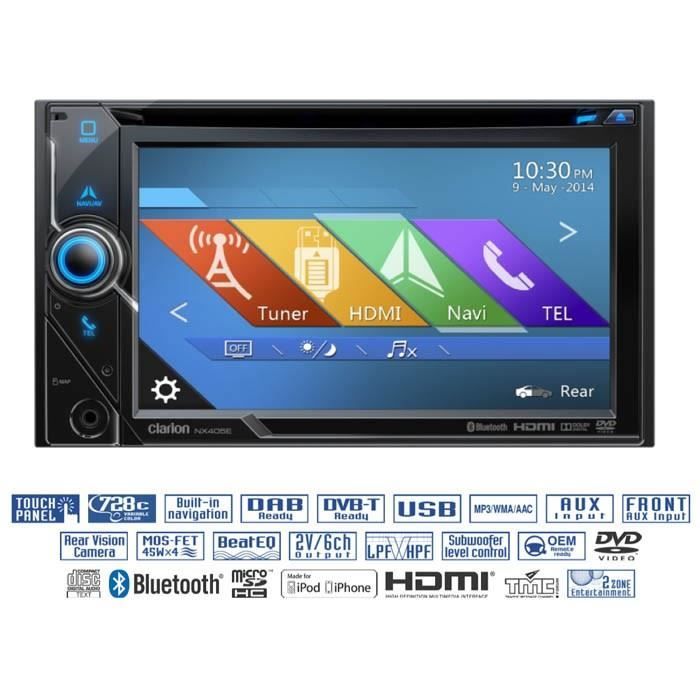 CLARION NX405E Autoradio 2 DIN GPS DVD Bluetooth - autoradio double din