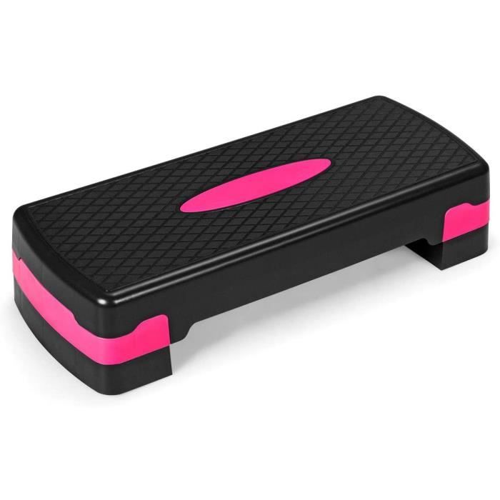 GOPLUS Stepper de Fitness Réglable en Hauteur 2 Niveaux 10/15CM, Stepper d'Aérobic Multifonctionnel,Base et Surface Antidérapantes