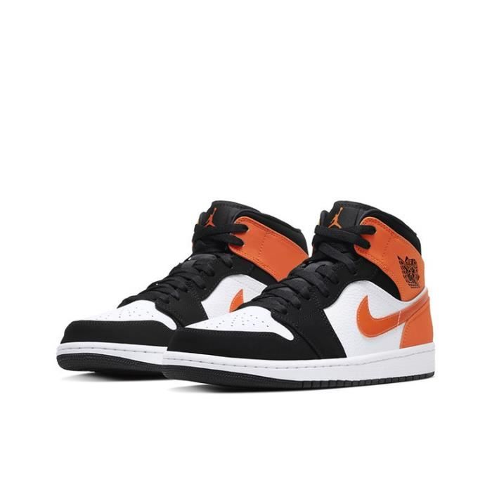 Air Jordan 1 Mid Shattered Backboard Chaussures de Sport AJ 1 Pas Cher pour Homme Femme Orange