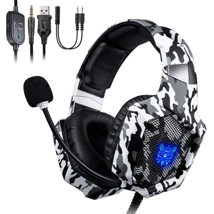 ONIKUMA Casque Gamer Nintendo switch PS4 Xbox one camouflage avec micro-K8