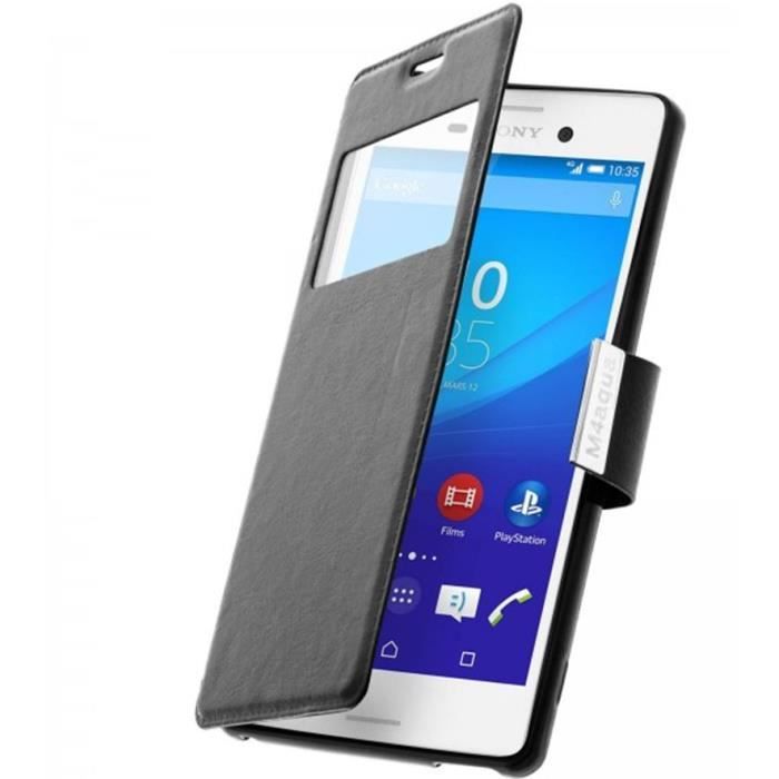 Coque Etui Housse Fenêtre Sony Xperia M4 Aqua