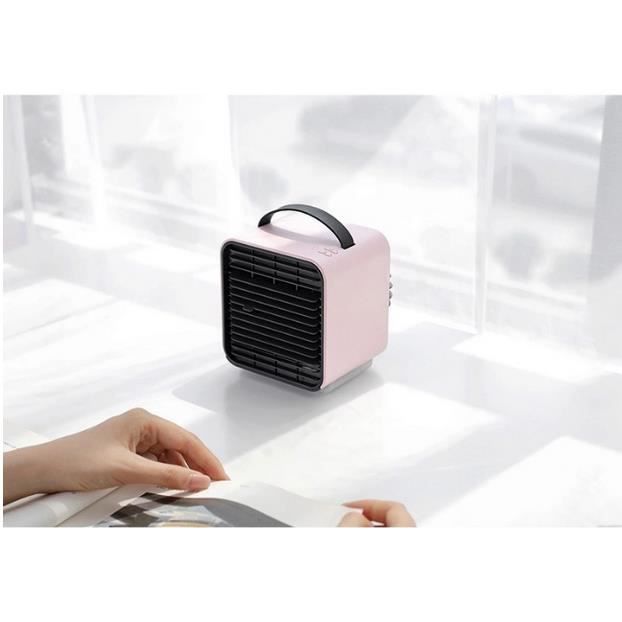 Stillcool® Mini Refroidisseur d'air Ventilateur D'ions négatifs USB Climatisateur Portable 3 vitesse ROSE